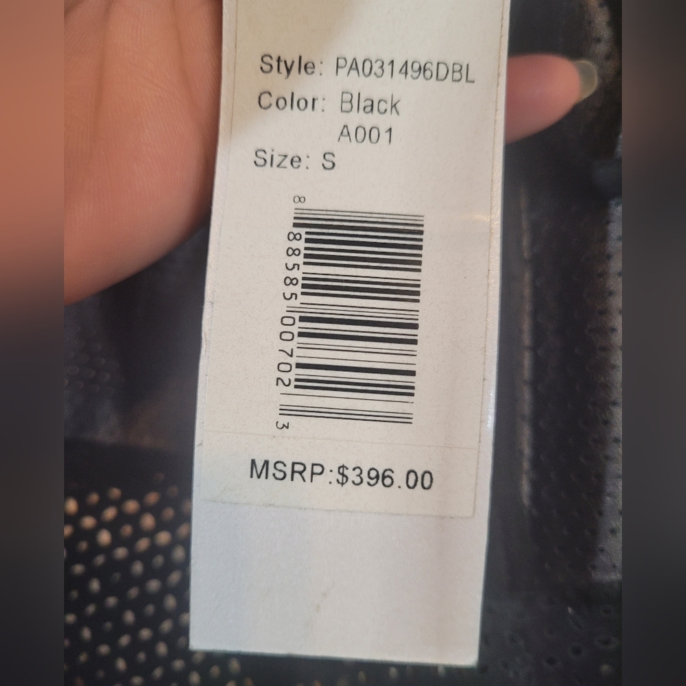 Parker brand pants, black, with mesh design and leather on the top. Joggers. - Picture 5 of 13